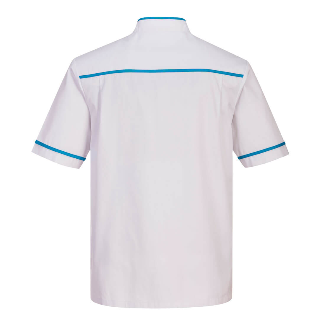 Mens Medical Tunic White&Aqua/White - LW21